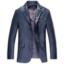 Loose-fit casual leather jacket