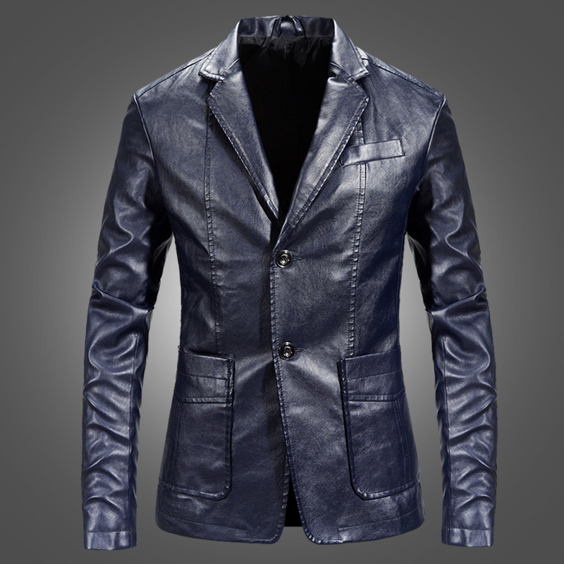 Men’s slim-fit elegant leather jacket