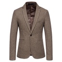 Modern men’s wool jacket with a single-button closure
