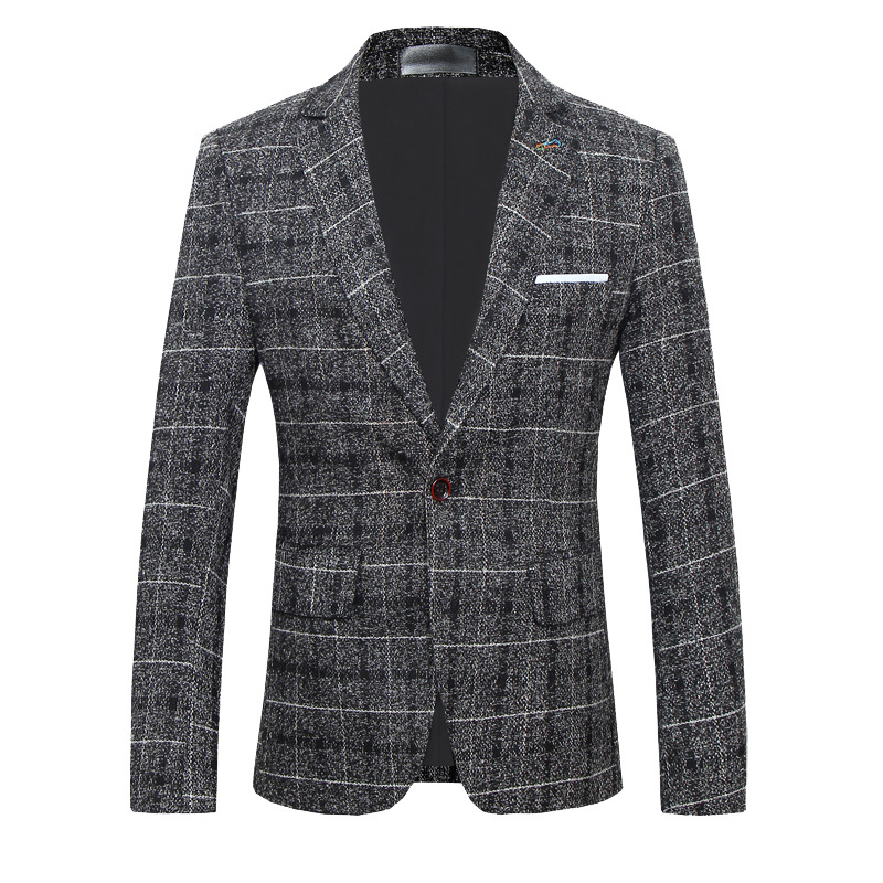 Men’s slim-fit plaid jacket