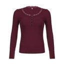 American Lace Stitching Breasted Slim-fit Long Sleeve