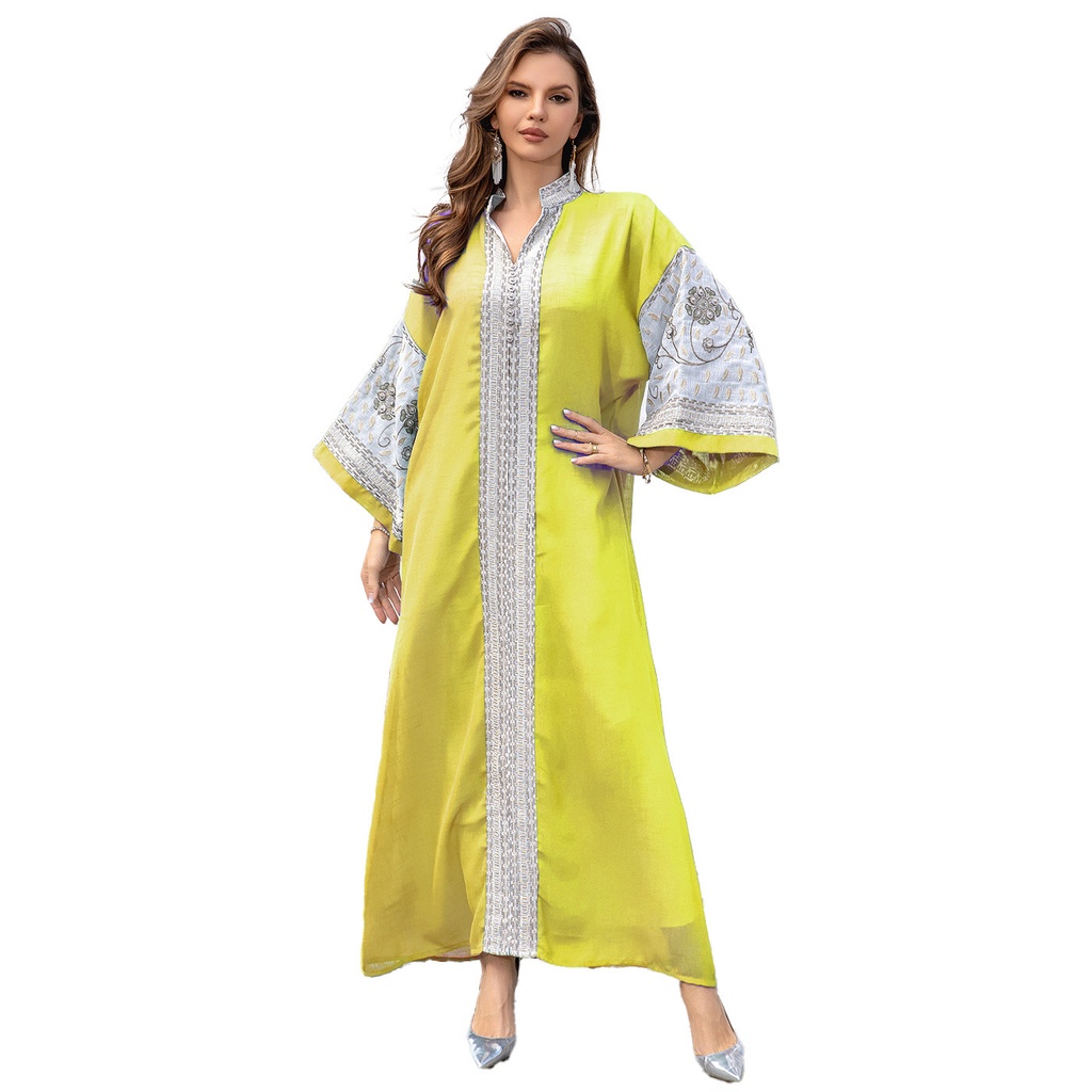 A modern, luxurious, and attractive abaya dress with an oriental touch