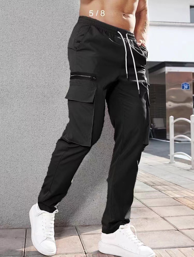 Men's Casual Sports Zipper Decorations Pants