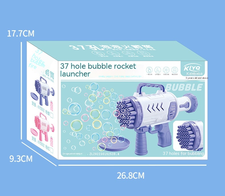 37-hole Children's Gatling Rocket Handheld Bubble Gun