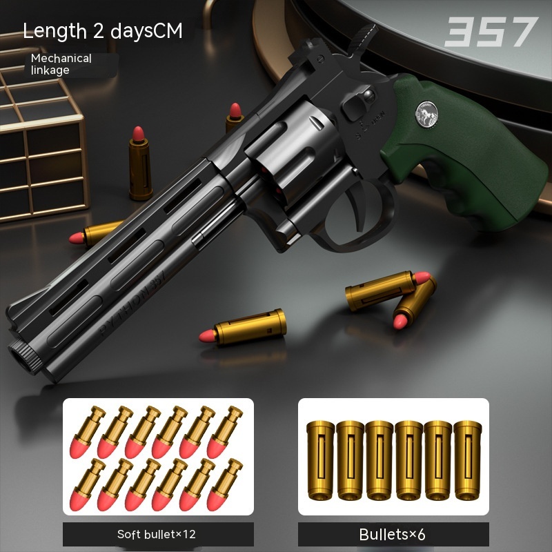 Children's Left-wheel Soft Bullet Gun Continuous Pistol Toy Smashing Gun Simulation Boy