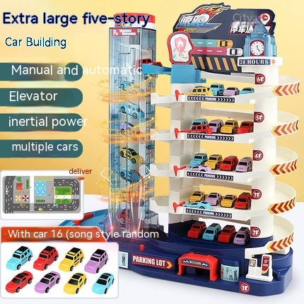 Children's Rail Car Building Toy Multi-storey Parking Lot