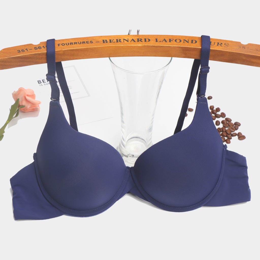 Women's Thin Push Up Adjustable Simple Solid Color Bra With Steel Ring
