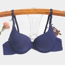 Women's Thin Push Up Adjustable Simple Solid Color Bra With Steel Ring