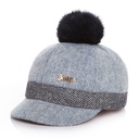 Autumn And Winter Children's Korean-style Fashion Rabbit Hair Ball Baseball Hat Equestrian Hat