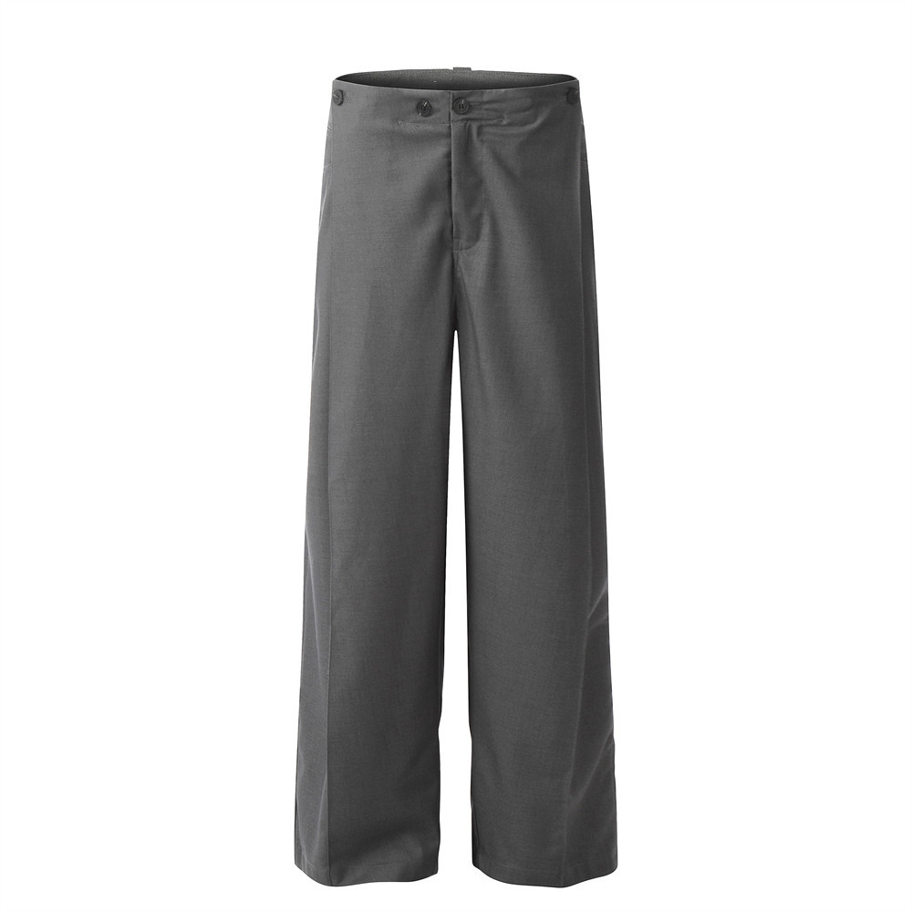 Men's Loose American Street Fastener Decoration Straight-leg Pants
