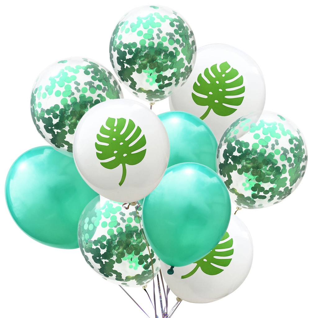 Flamingo Turtle Leaf Confetti Sequin Balloon Set Golden Pineapple Paper Balloon 