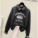Fake Two-piece Long-sleeved Sweater Fashion Casual Temperament Youthful-looking Student Loose Slimming