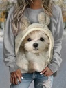 Fashion Cat Women's Round Neck Sweater