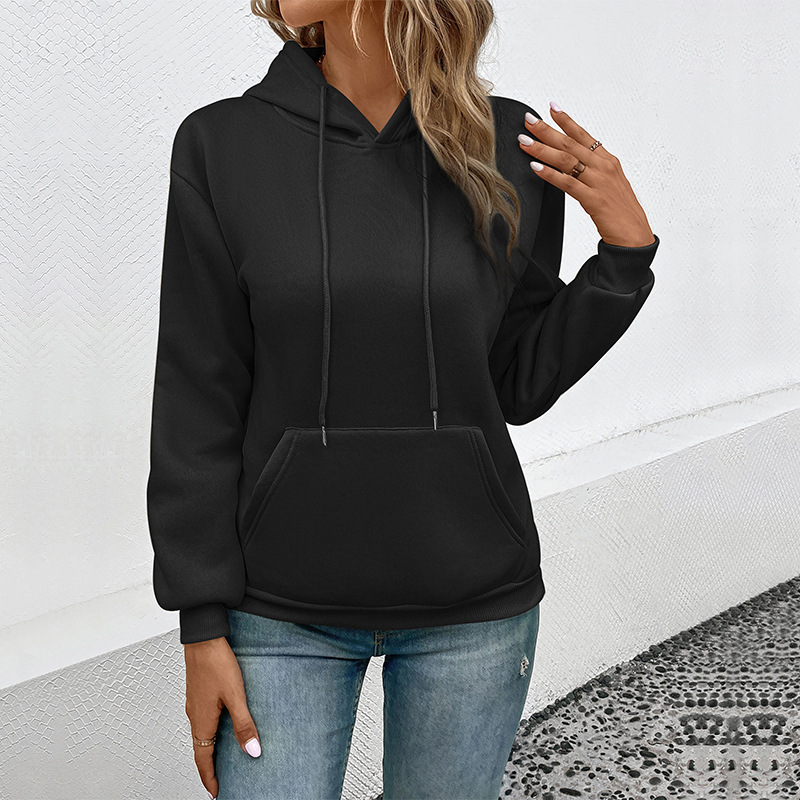 Women's Fashion Casual Hooded Pullover Pocket Sweatshirt