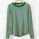 Women's Striped T-shirt Long Sleeve Bottoming Shirt