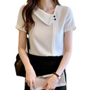 Women's V-neck Chiffon Top Slimming Western-style Shirt
