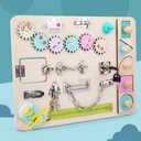 Children's Wooden Unlock Busy Board Early Education Educational Wooden Toys