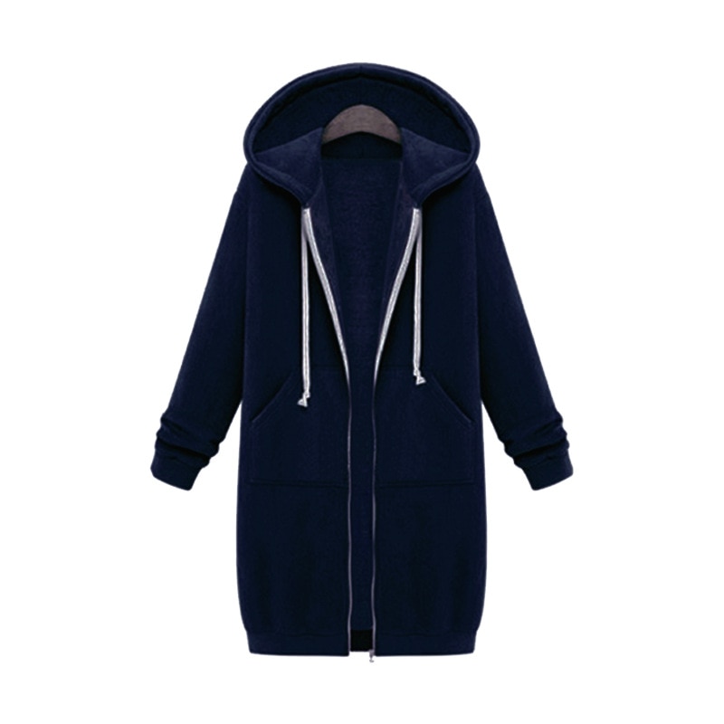 Hooded Long-sleeved Winter Sweater Women's Jacket In A Long Thick Shirt
