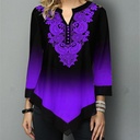Fashion Round Neck Loose Gradient Top