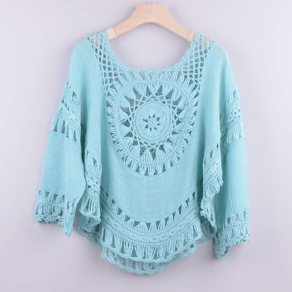 Swimsuit Southeast Asia Hot Sale Hand Crochet Halter Hollow Ins Wind Beach Blouse Top