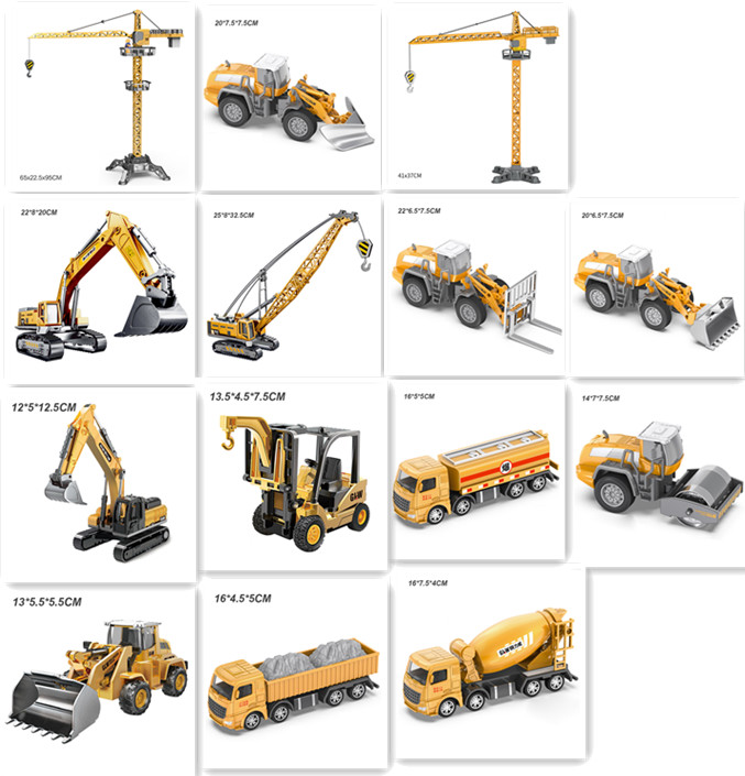 Simulation Alloy Car Model Engineering Excavator Set Toy
