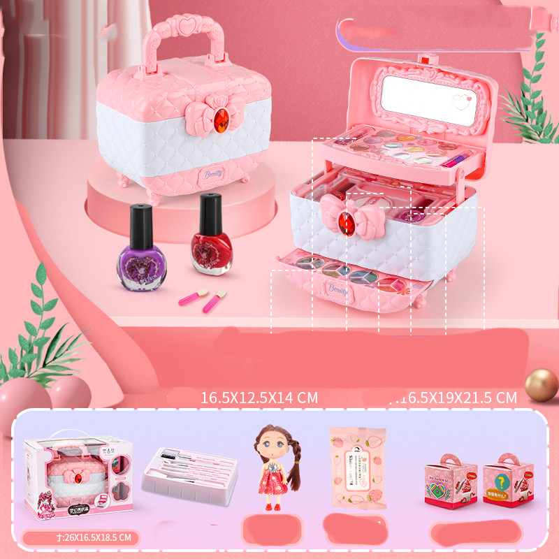 Children's Cosmetics Set Non-toxic Girl Simulation Toy Makeup Box Princess Washable