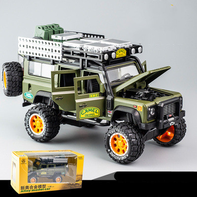 Alloy car model sound and light pull back off-road vehicle