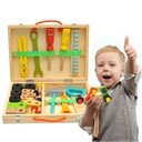 Portable wooden children's simulation repair kit