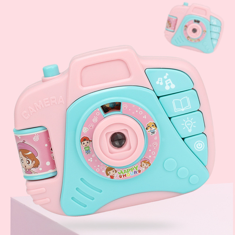 Children's light projection camera cartoon light camera manual brain small toy simulation camera