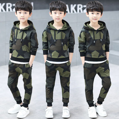 Children's Spring Two Piece Camouflage Sweater