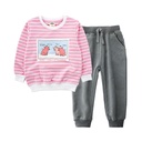 Children's Long-Sleeved Striped Casual Sweatshirt Sports Suit