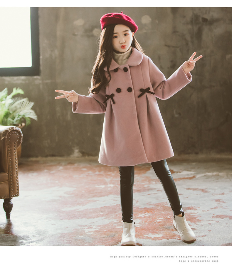 Mid-length princess western style woolen coat