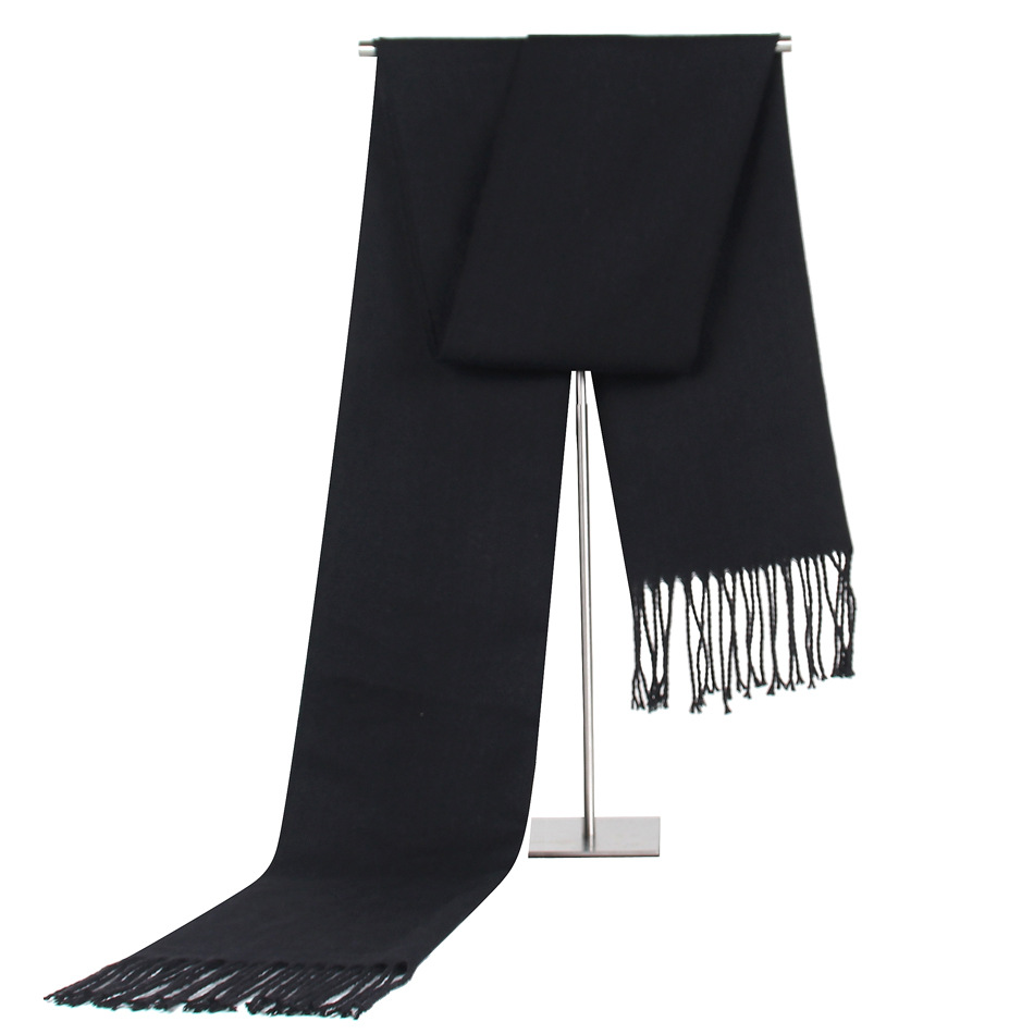 Solid Color Men's Scarf Faux Cashmere Tassel
