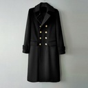 Double-breasted Lengthened Wool Tweed Jacket Men