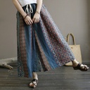 Ramie Printed Autumn Women's Skirt Pants