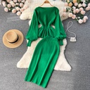 Suit Women's Design Sense Peplum Lantern Sleeve Top Suit