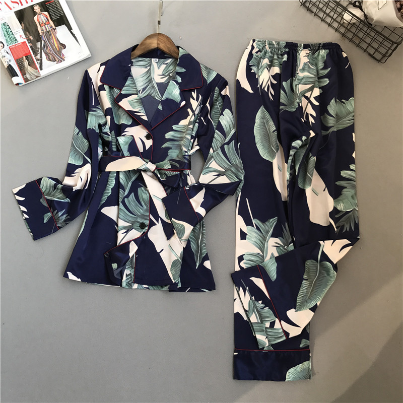 New Long Sleeve Lapel Home Furnishing Set For Women