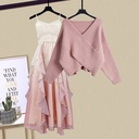 Small Fragrance Sweater Waist Slimming Suspender Skirt Two-piece Women's Suit