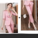 Striped Acetate Satin Professional Small Suit