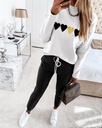 New Sports Suit Women White Love Printing Casual Suit
