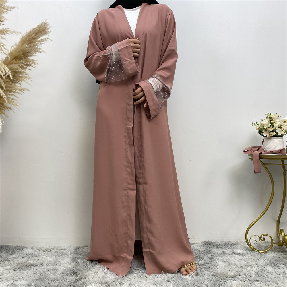 Mesh Patchwork Hot Diamond Cardigan Robe