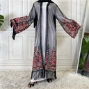 Women's Cardigan Embroidered Mesh Gown