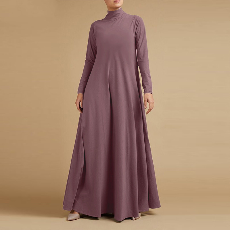 Women's Collage Long Sleeve Turtleneck Dress