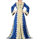 A kaftan dress with an Eastern Islamic design that combines luxury and elegance, reflecting a touch of royal charm