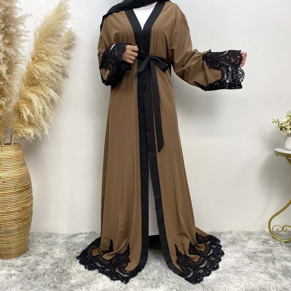 عباءة كاردجان نسائية أنيقة باللون البني الداكن