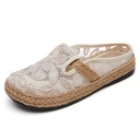 Linen Woven Slip-on Half Slippers Casual Shoes