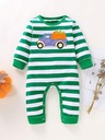 Striped Pumpkin Print Festival Pattern One-piece Romper