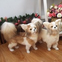 Animal Model Fur Craft Gift Static Ornament Dog Model