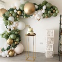 A green balloon decoration set including 152 pieces, perfect for welcoming a newborn or celebrating birthdays, adding an elegant and luxurious touch to the occasion 