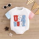 Children's Clothing Baby Short Sleeved Kazakhstan Romper Children's Letter Triangle Jumpsuit